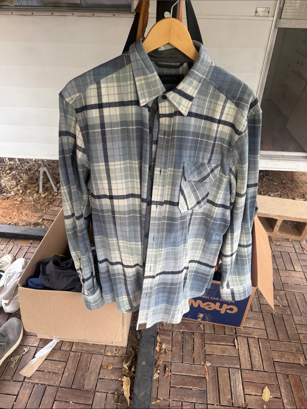 Dakota Men's Plaid Button-Down Shirt - Gray Blue